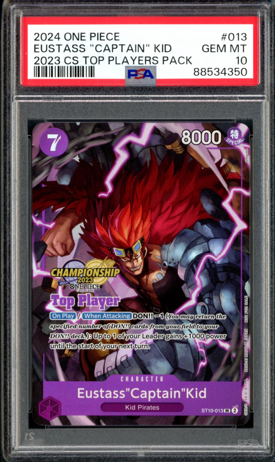 PSA 10 Eustass "Captain" Kid (ST10-013) [2023 Championship Top Player Pack]