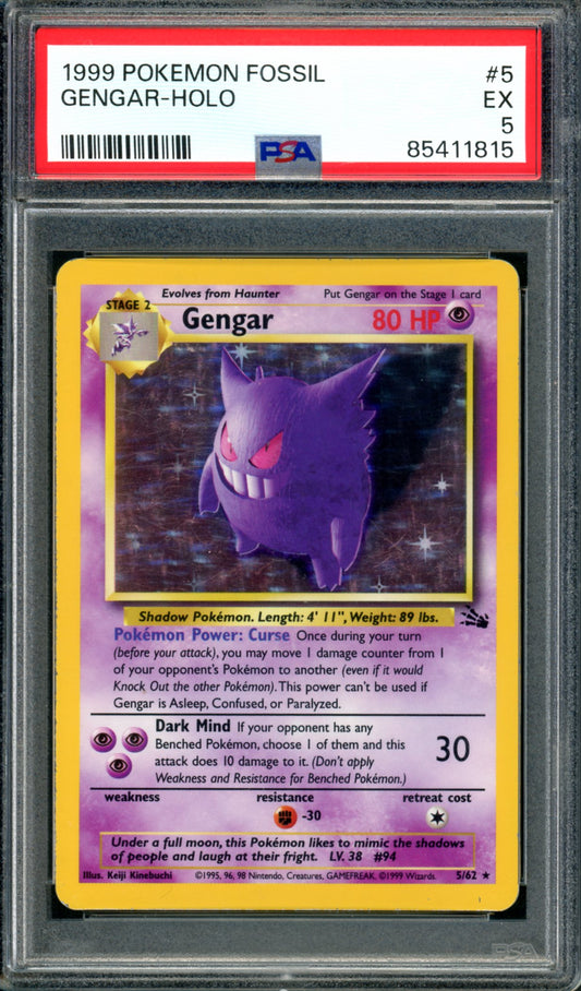 PSA 5 Gengar (5/62) [Fossil]