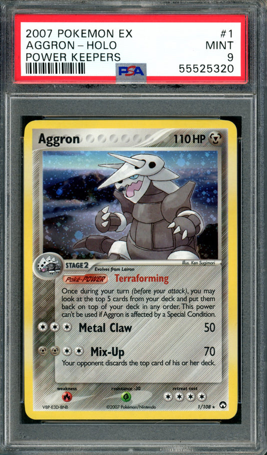 PSA 9 Aggron (1/108) [Power Keepers]