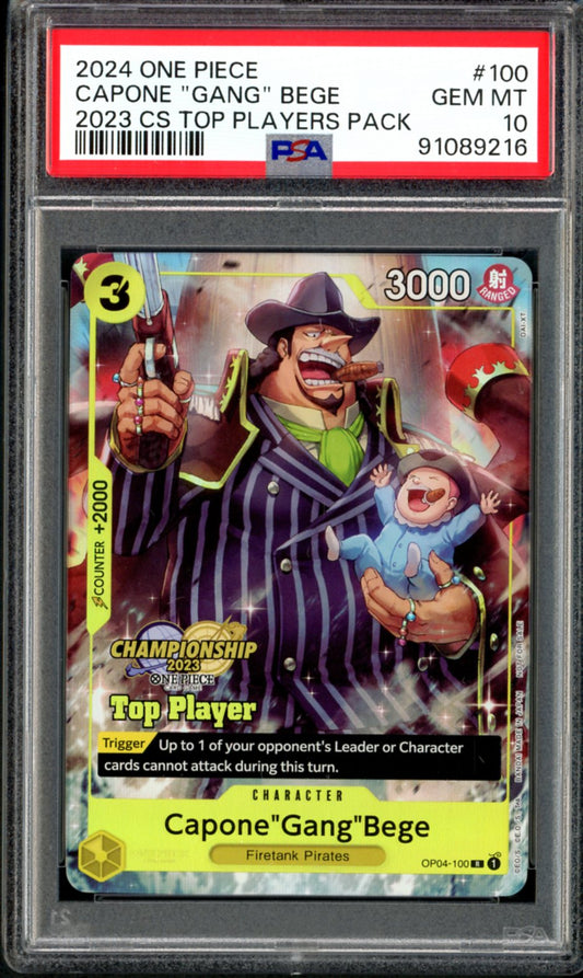 PSA 10 Capone "Gang" Bege (OP04-100) [2023 Championship Top Player Pack]