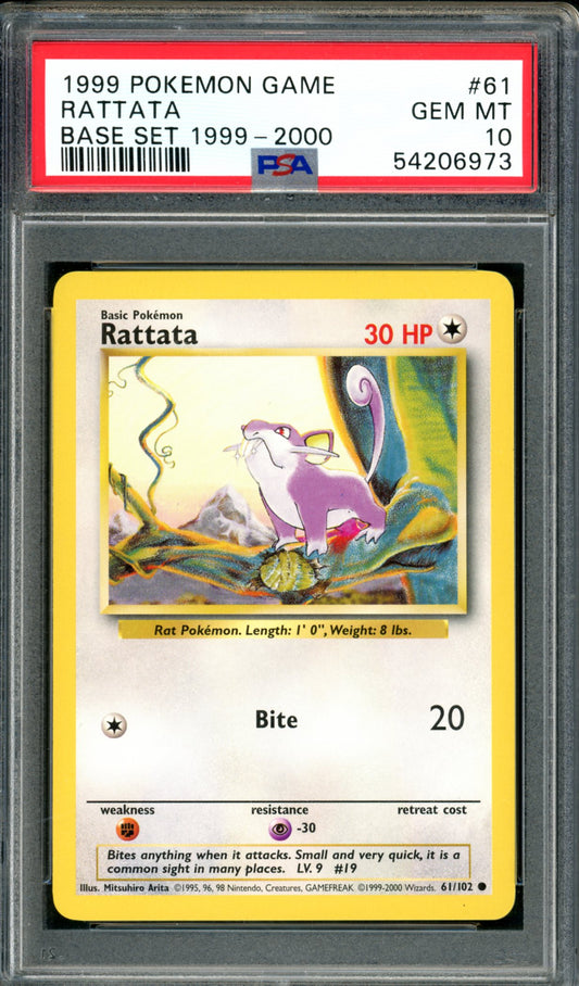 PSA 10 Fourth Print Rattata (61/102) [Base Set]