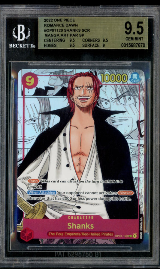 BGS 9.5 Shanks Manga Alternate Art (OP01-120) [Romance Dawn]