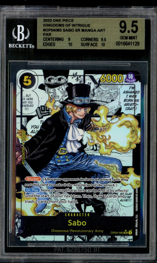 BGS 9.5 Sabo Manga Alternate Art (OP04-083) [Kingdoms Of Intrigue]