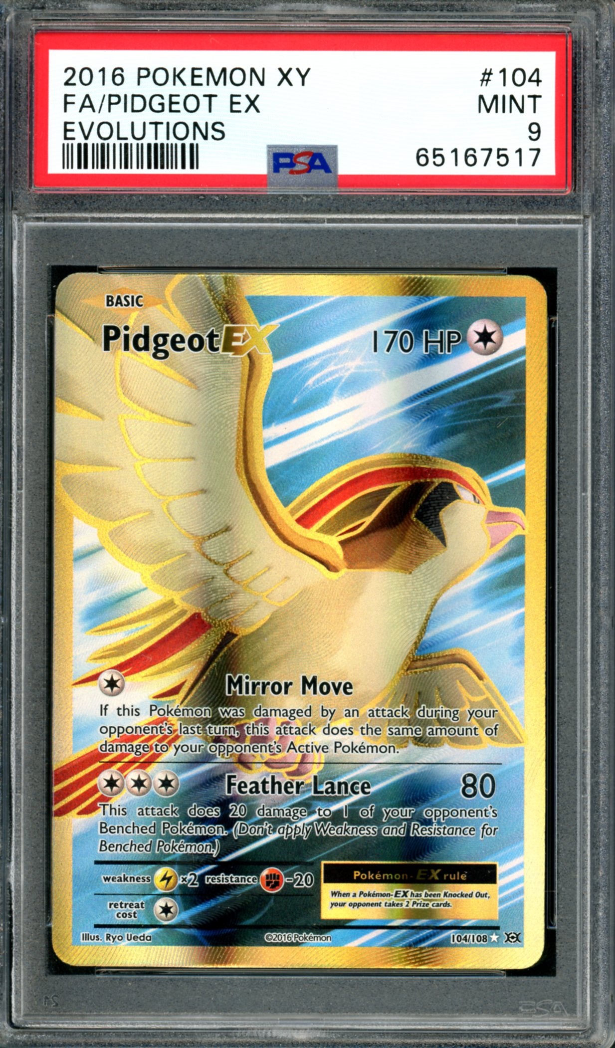 PSA 9 Pidgeot EX (104/108) [Evolutions]