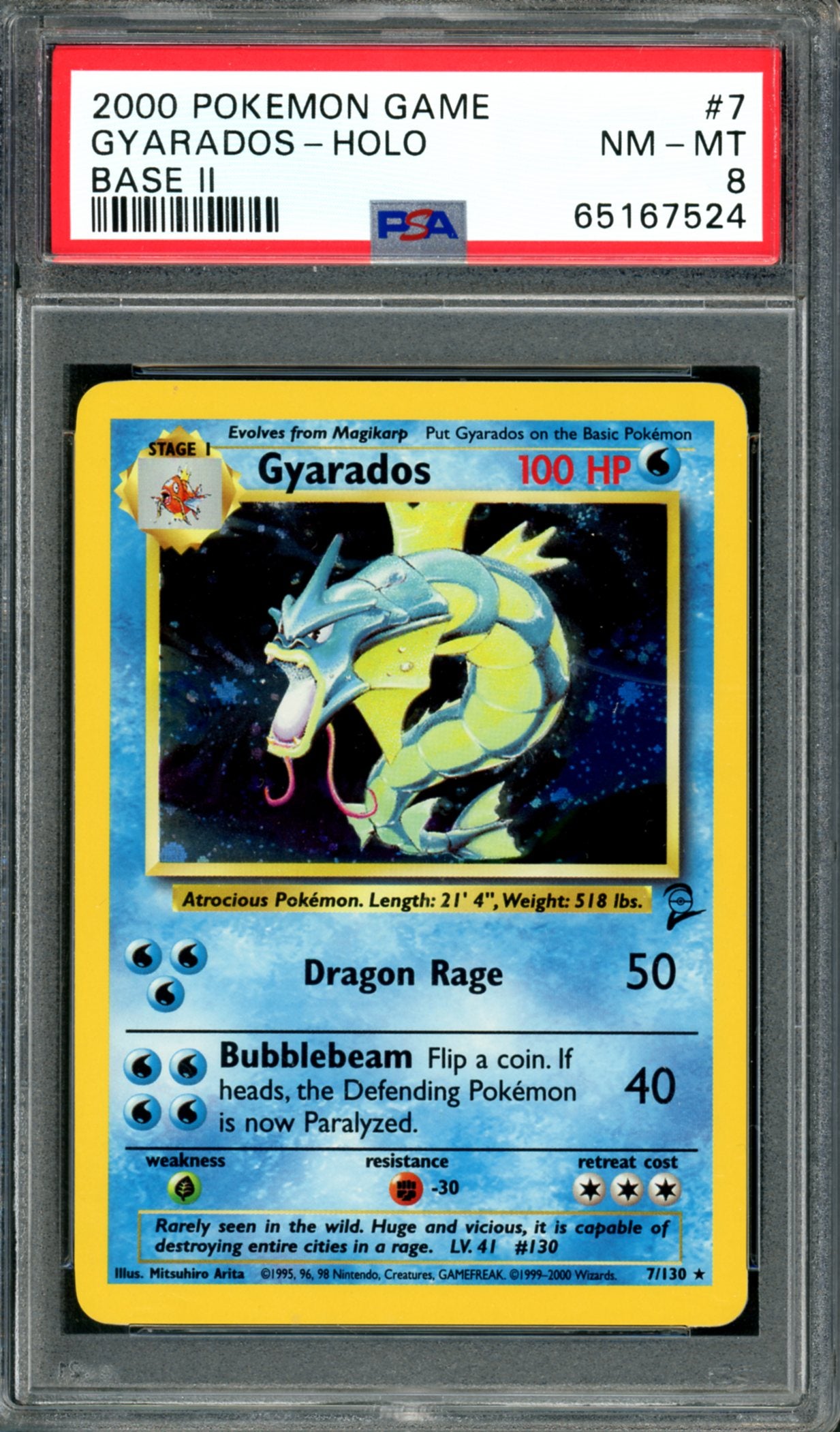 PSA 8 Gyarados (7/130) [Base Set 2]