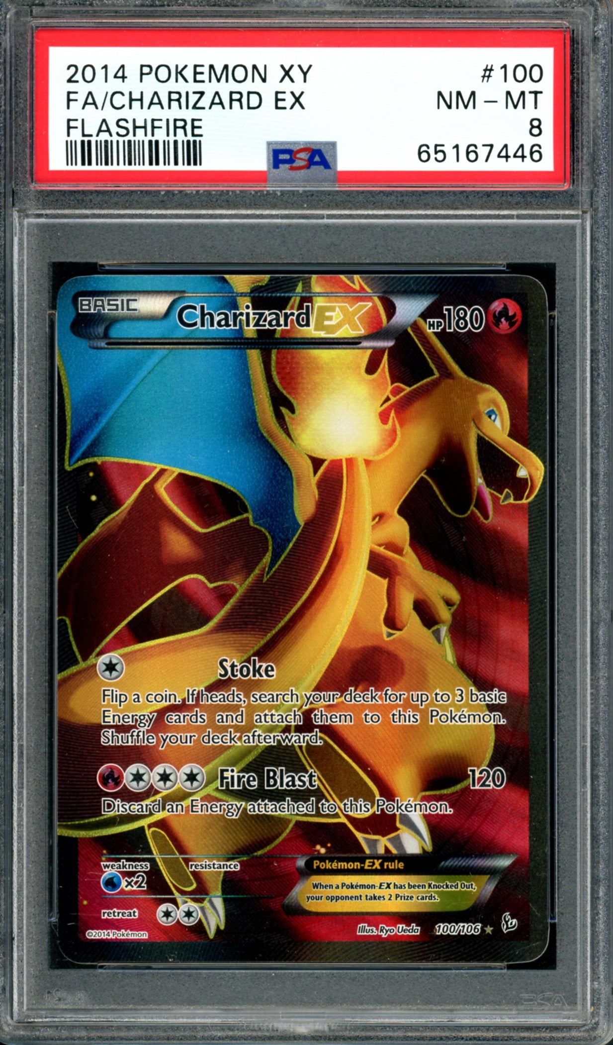 PSA 8 Charizard EX (100/106) [Flashfire]