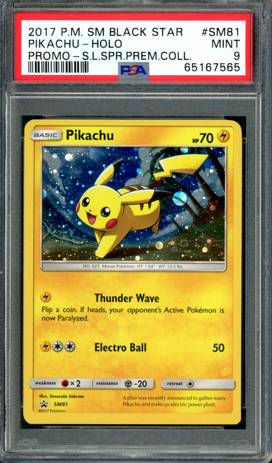 PSA 9 Pikachu (SM81) [Black Star Promo]