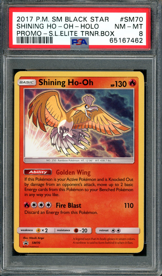 PSA 8 Shining Ho-Oh (SM70) [Black Star Promo]