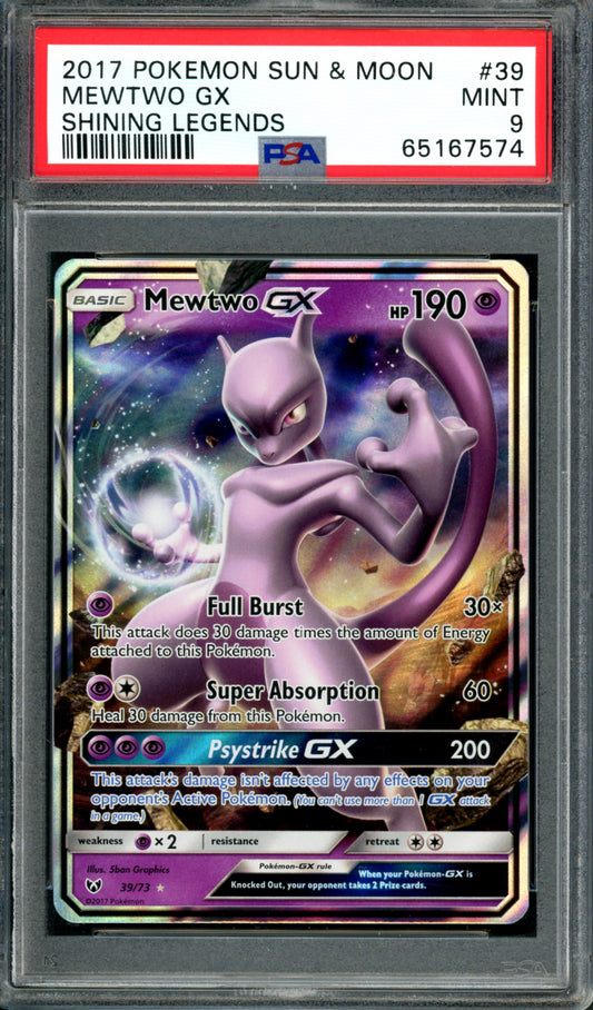PSA 9 Mewtwo GX (39/72) [Shining Legends]