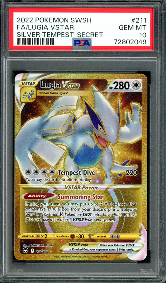 PSA 10 Lugia VSTAR (211/195) [Silver Tempest]