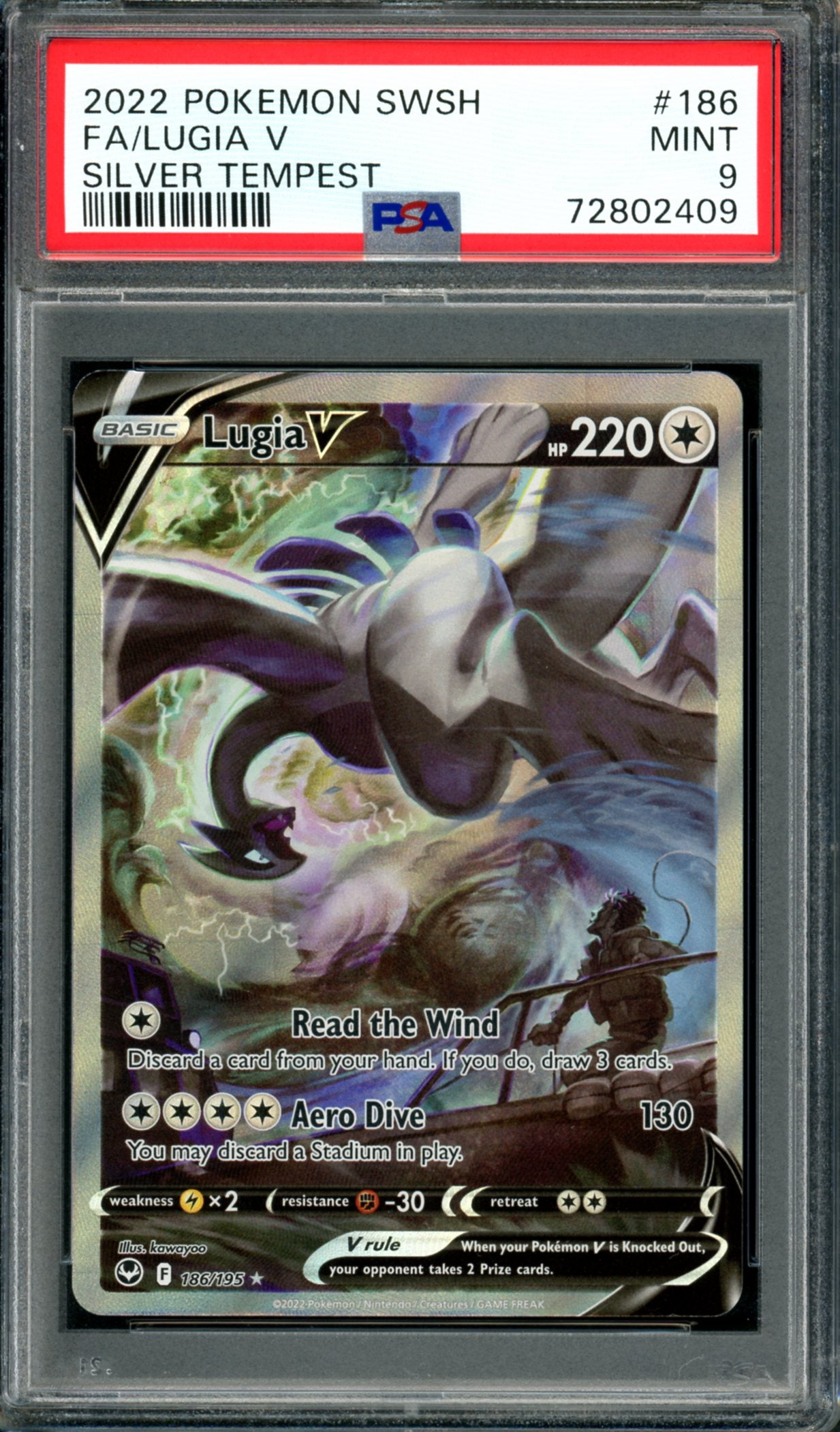 PSA 9 Lugia V (186/195) [Silver Tempest]