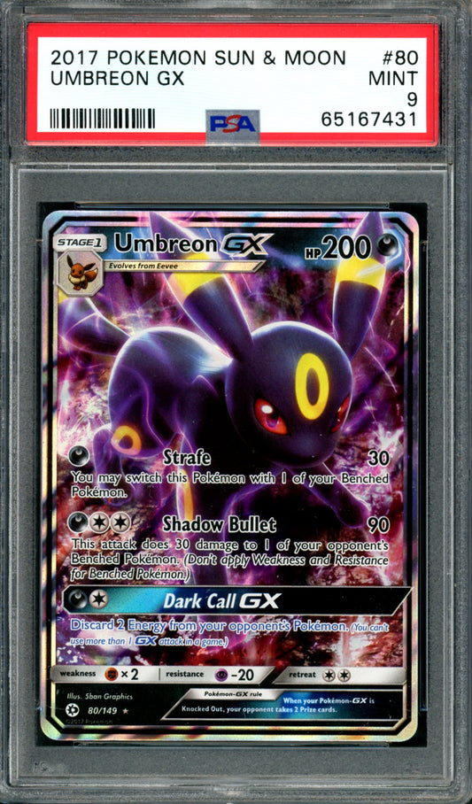 PSA 9 Umbreon GX (80/149) [Sun & Moon]