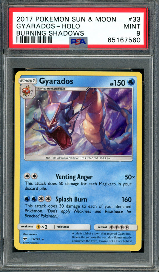 PSA 9 Gyarados (33/147) [Burning Shadows]