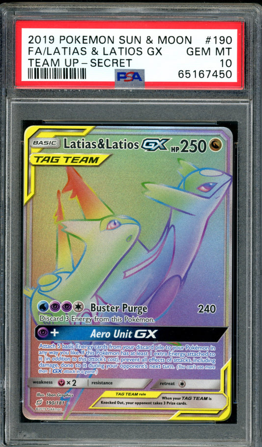 PSA 10 Latias & Latios GX (190/181) [Team Up]
