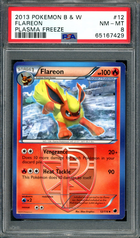 PSA 8 Flareon (12/116) [Plasma Freeze]