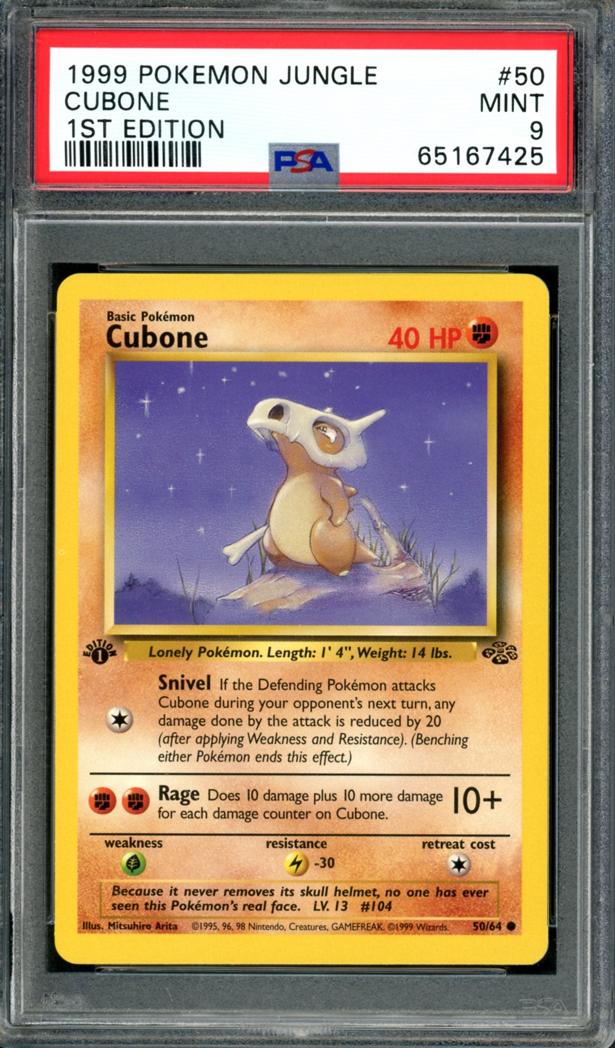 PSA 9 1st Edition Cubone (50/64) [Jungle]