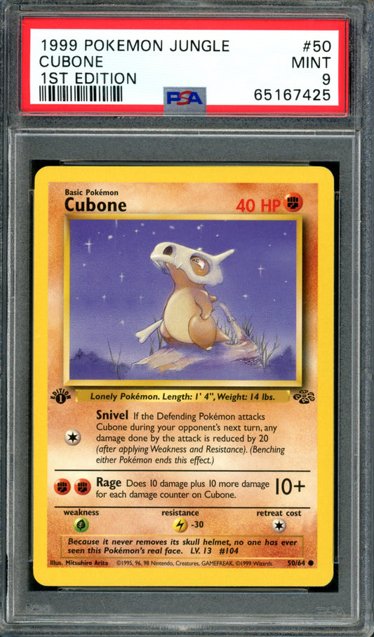 PSA 9 1st Edition Cubone (50/64) [Jungle]
