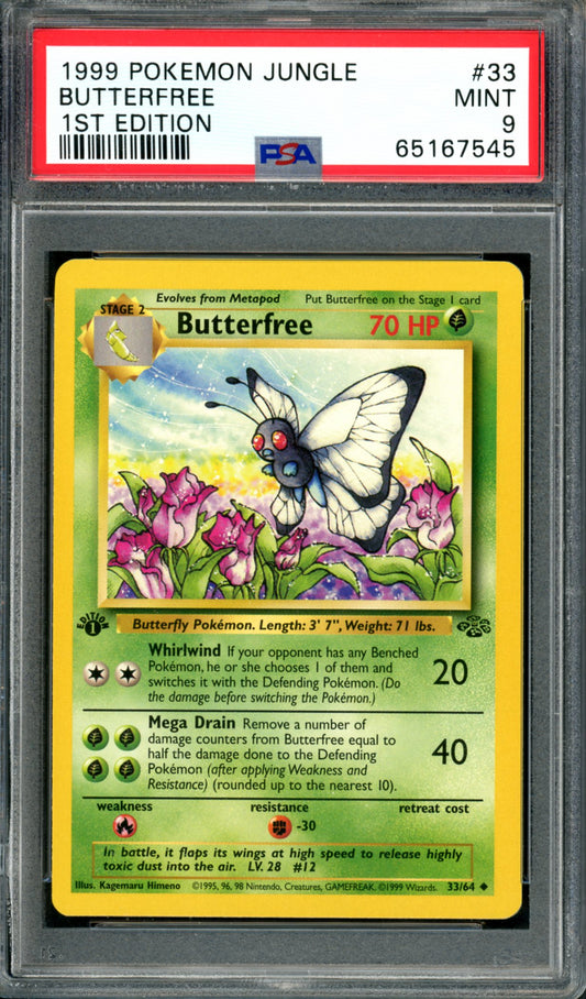 PSA 9 1st Edition Butterfree (33/64) [Jungle]