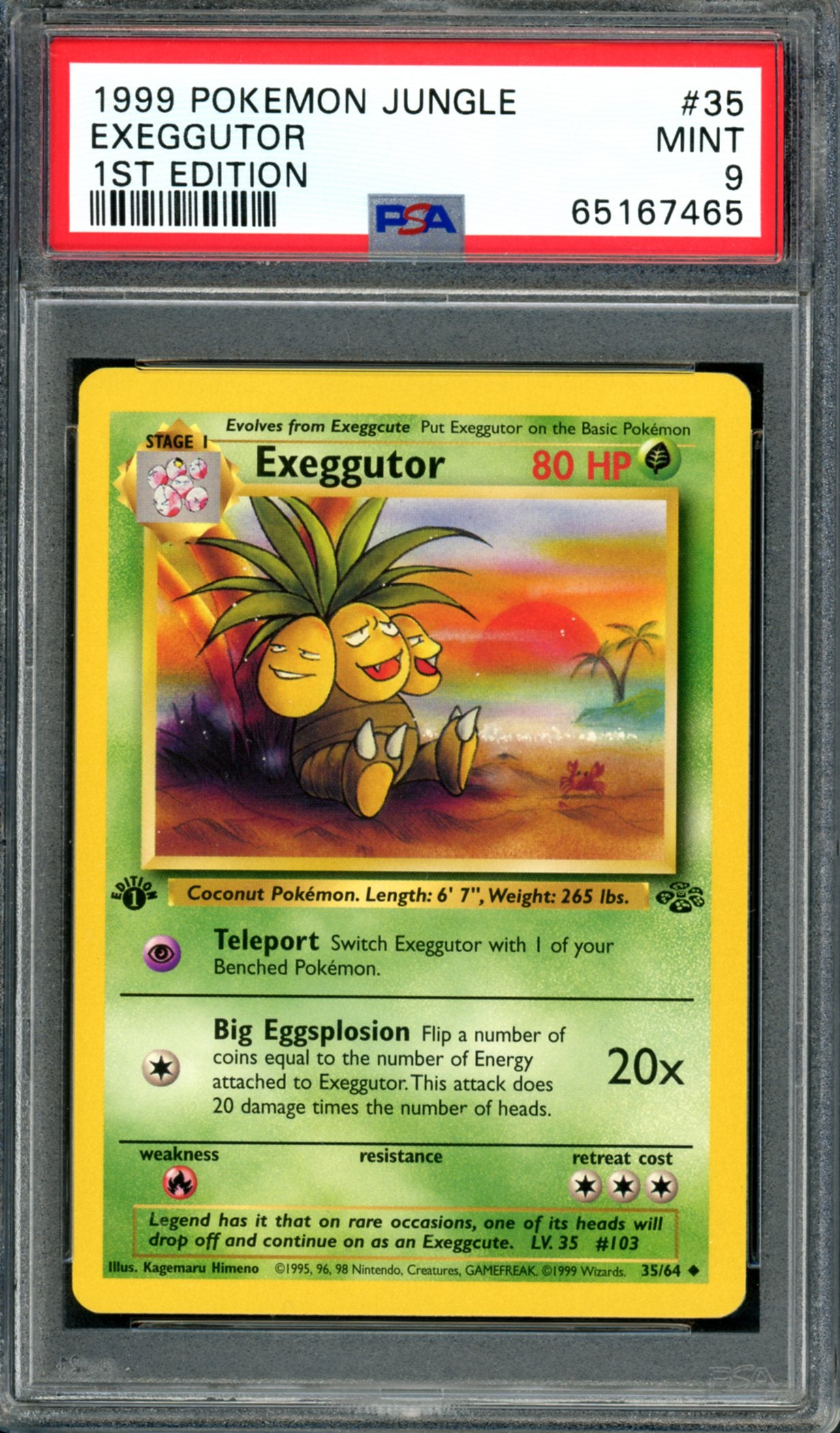PSA 9 1st Edition Exeggutor (35/64) [Jungle]