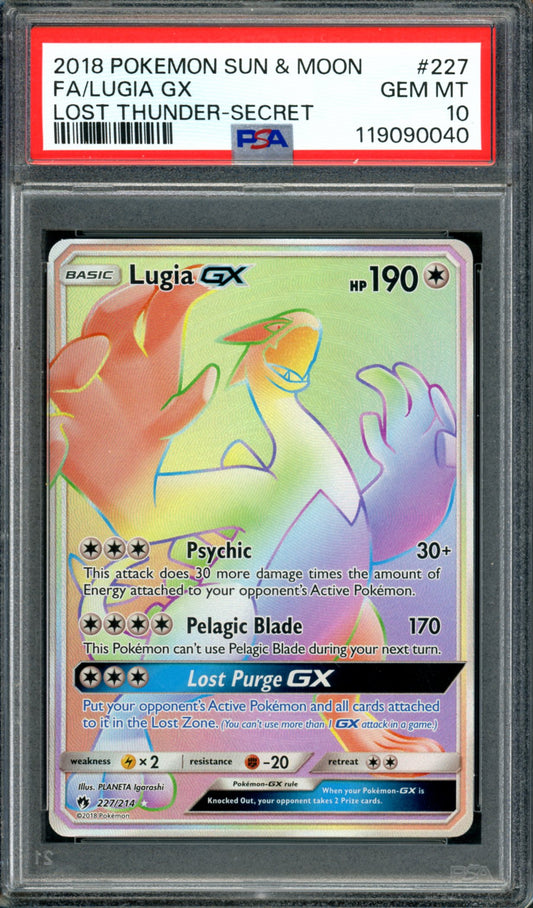 PSA 10 Lugia GX (227/214) [Lost Thunder]