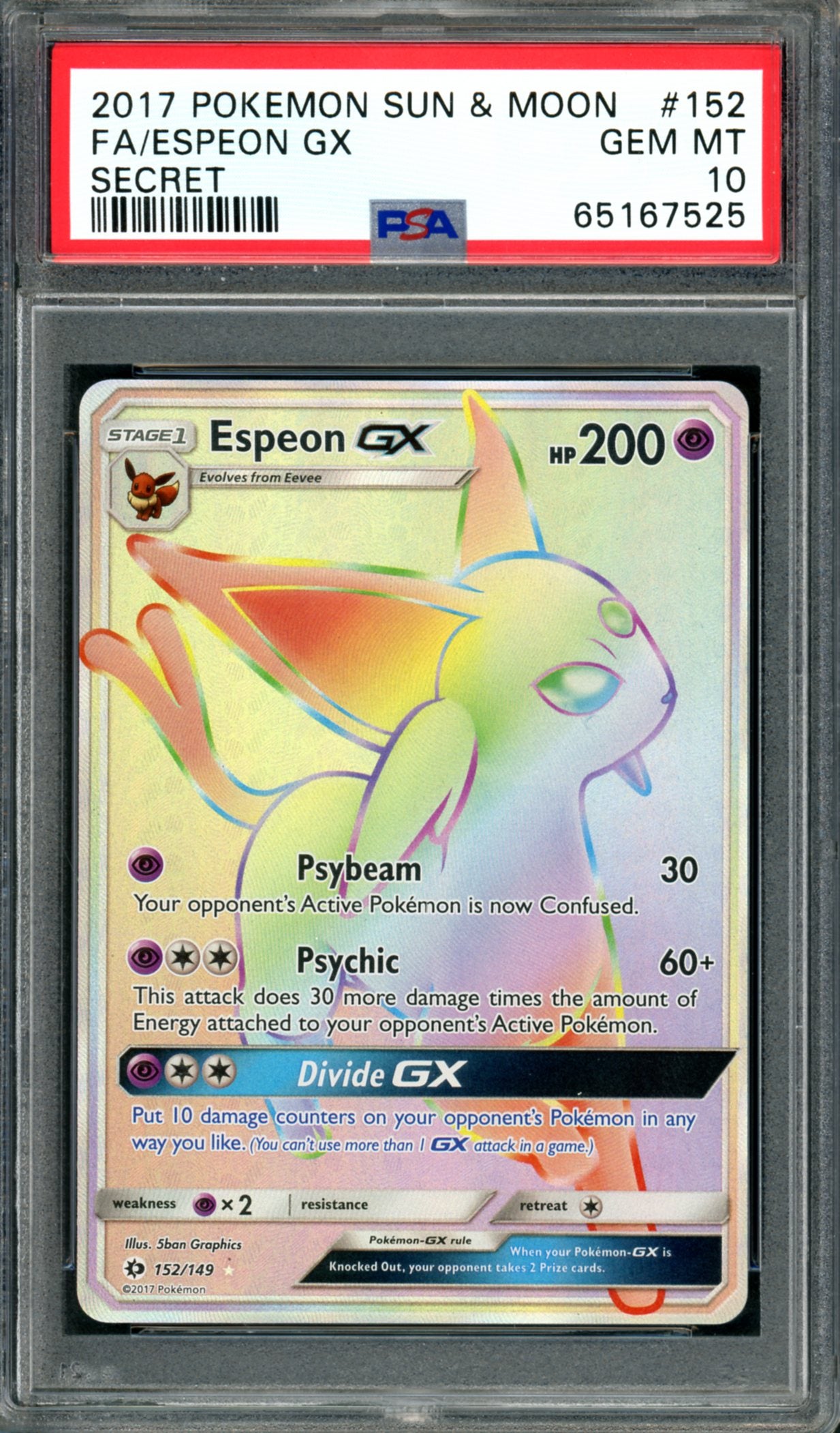 PSA 10 Espeon GX (152/149) [Sun & Moon]