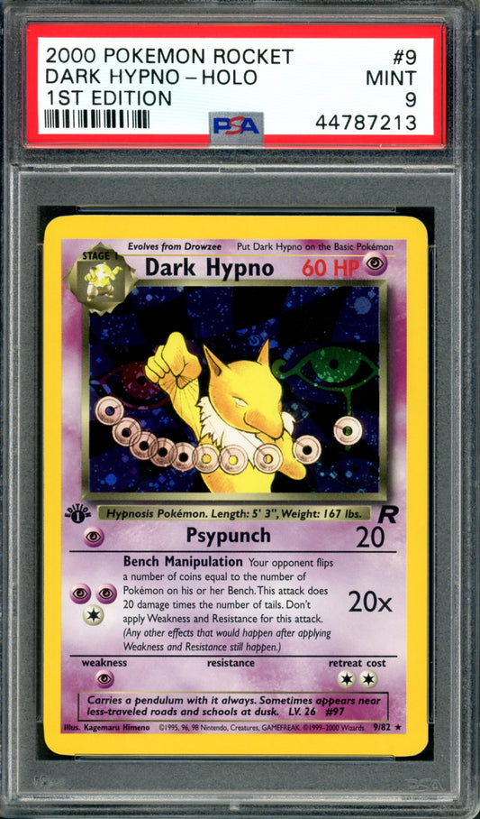 PSA 9 1st Edition Dark Hypno (9/82) [Team Rocket]