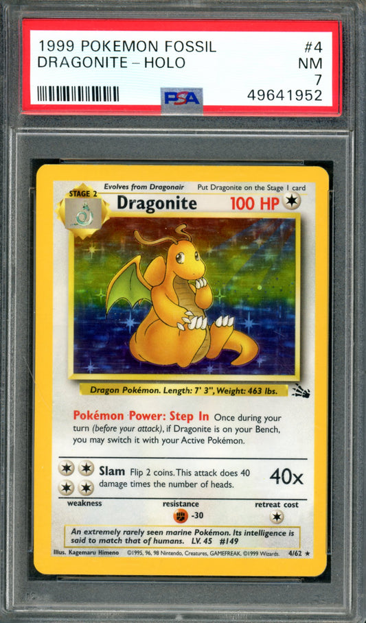 PSA 7 Dragonite (4/62) [Fossil]