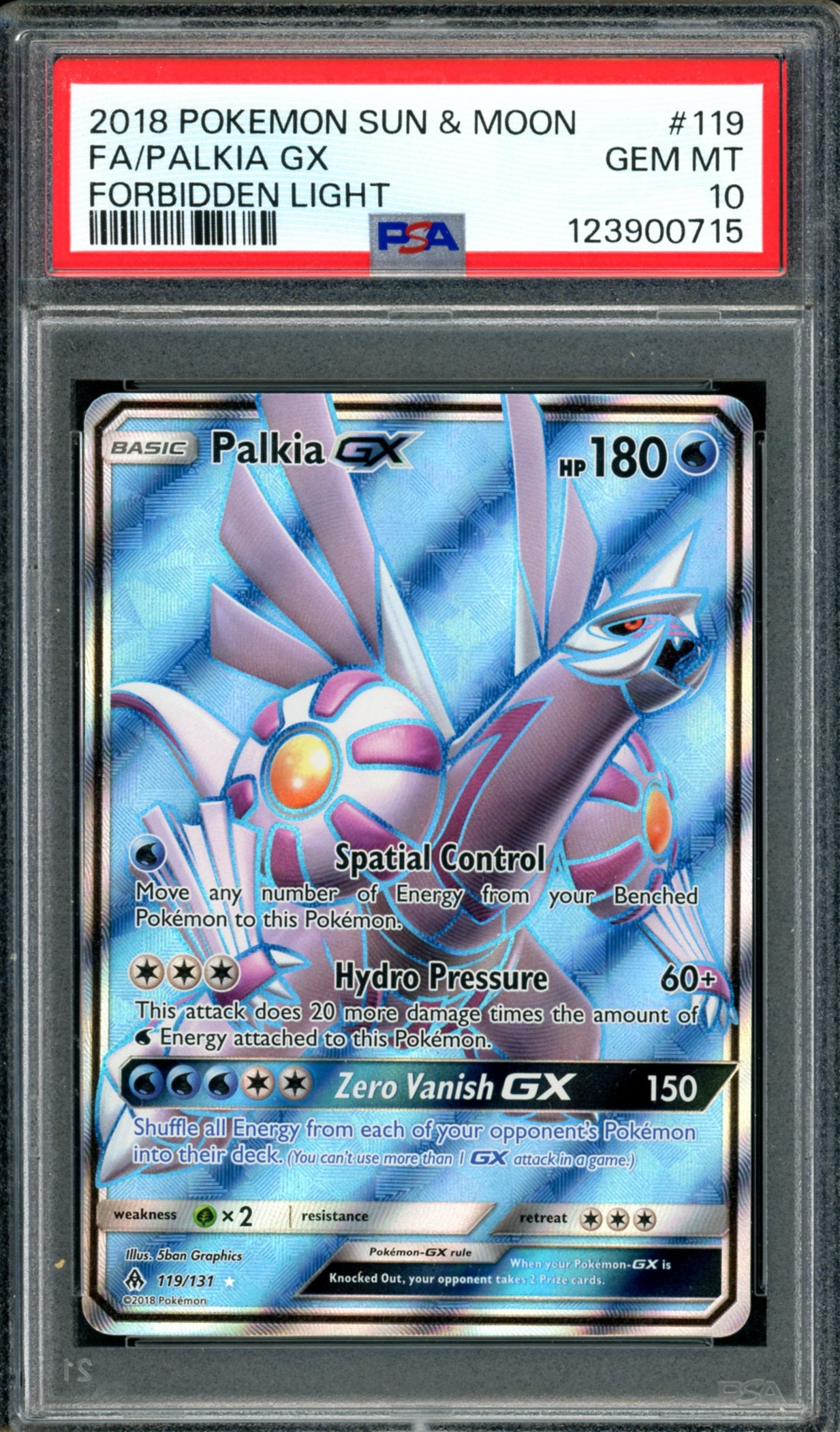 PSA 10 Palkia GX (119/131) [Forbidden Light]