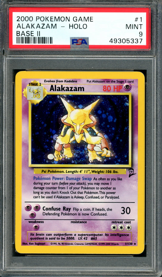 PSA 9 Alakazam (1/130) [Base Set 2]