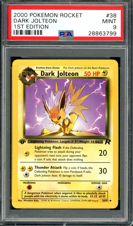 PSA 9 1st Edition Dark Jolteon (38/82) [Team Rocket]