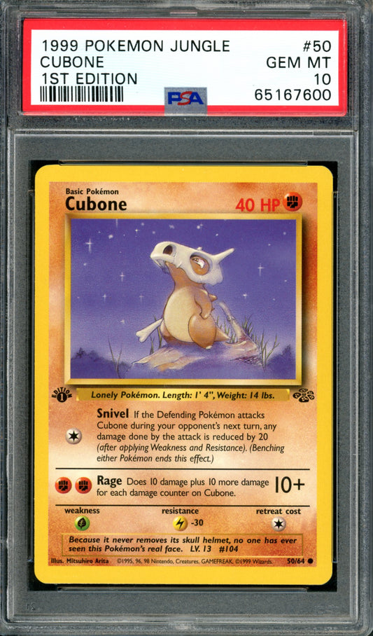 PSA 10 1st Edition Cubone (50/64) [Jungle]