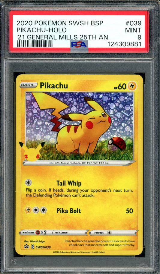 PSA 9 Pikachu (SWSH039) [Black Star Promo]