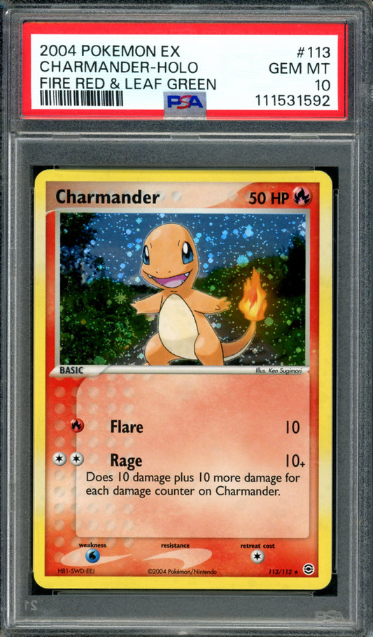 PSA 10 Charmander Box Topper (113/112) [Fire Red & Leaf Green]