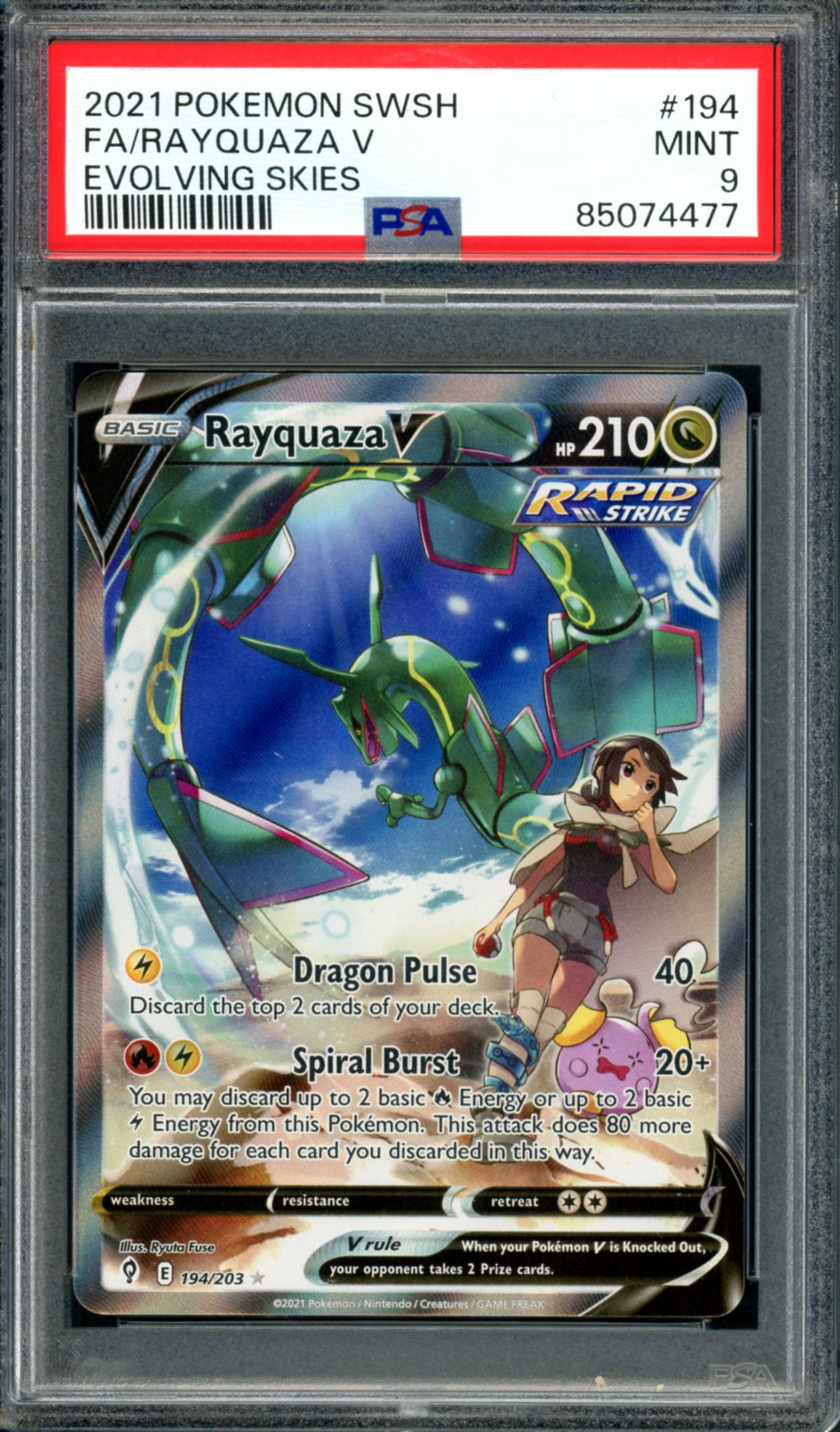PSA 9 Rayquaza V (194/203) [Evolving Skies]