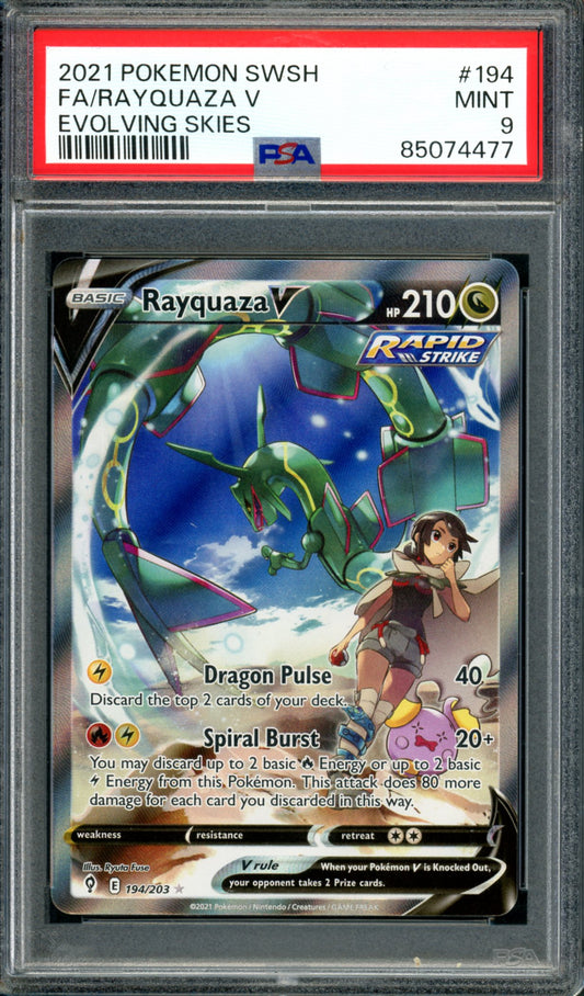 PSA 9 Rayquaza V (194/203) [Evolving Skies]