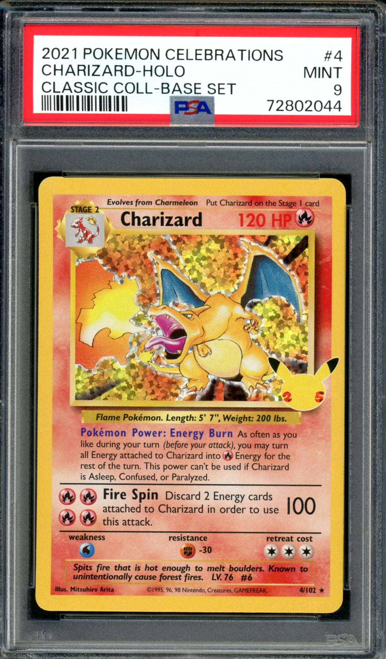 PSA 9 Charizard (4/102) [Celebrations]