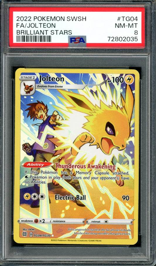 PSA 8 Jolteon (TG04/TG30) [Brilliant Stars]