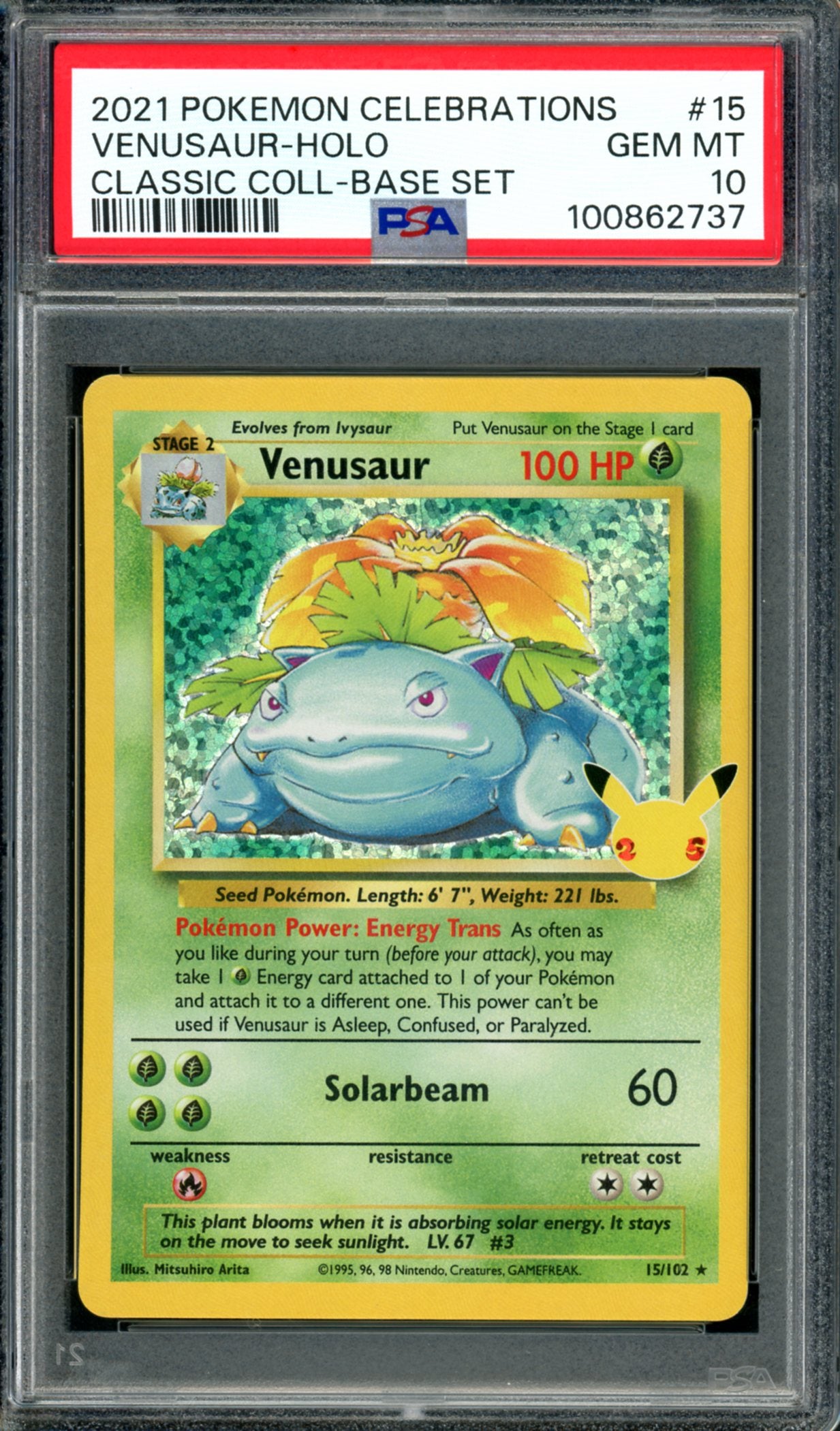 PSA 10 Venusaur (15/102) [Celebrations]