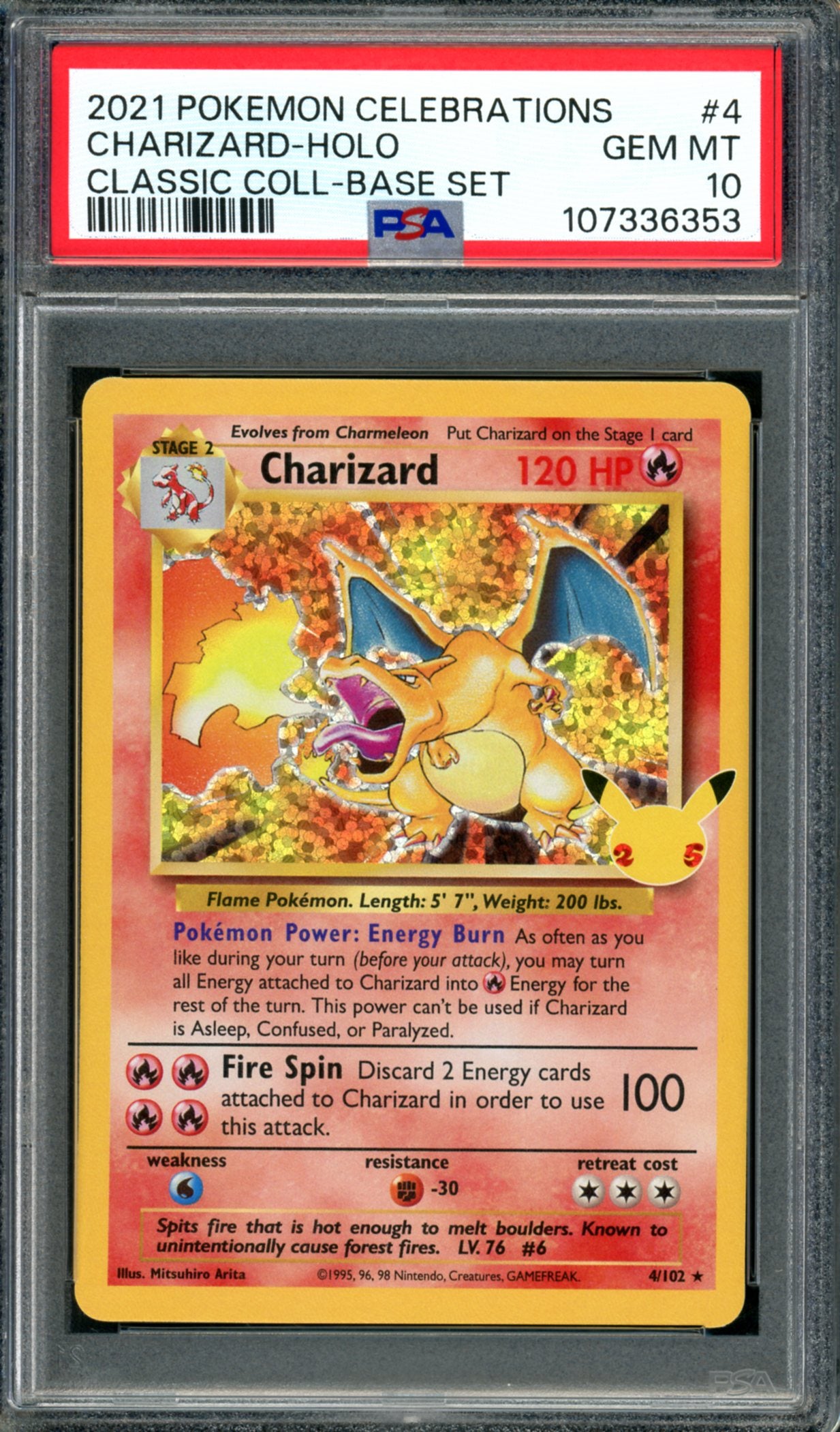 PSA 10 Charizard (4/102) [Celebrations]