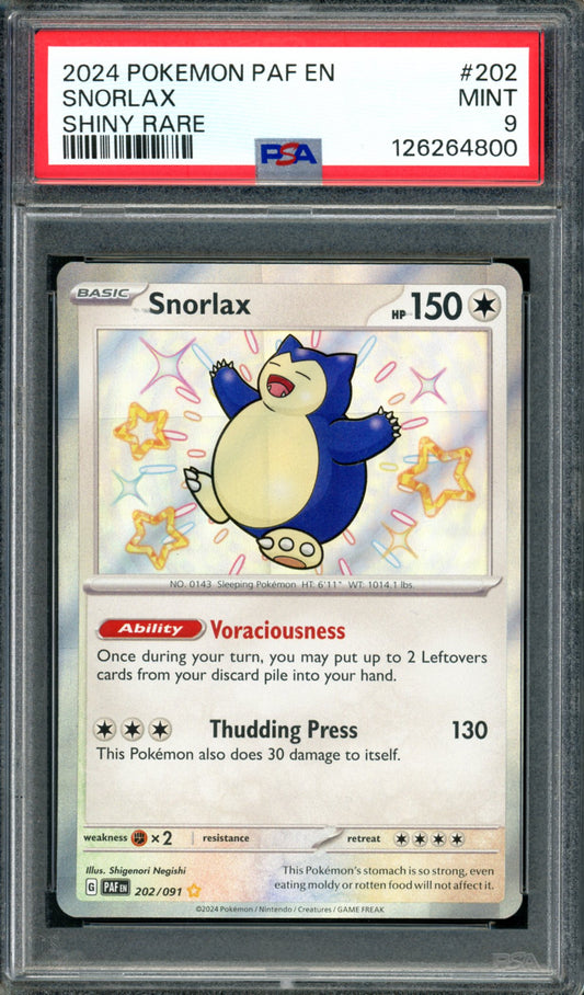 PSA 9 Snorlax (202/091) [Paldean Fates]