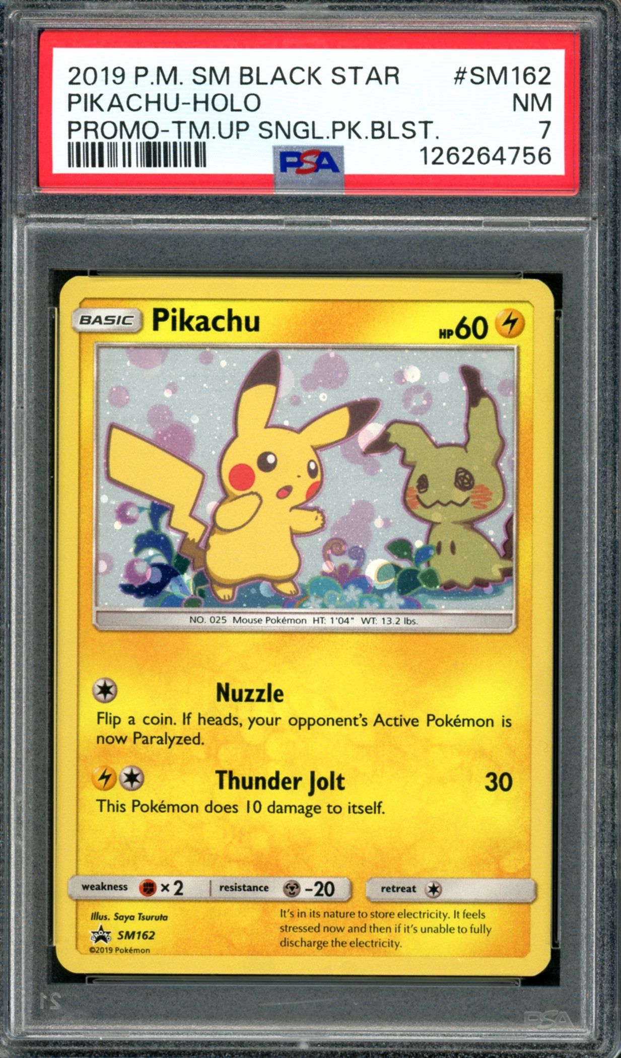PSA 7 Pikachu (SM162) [Black Star Promo]