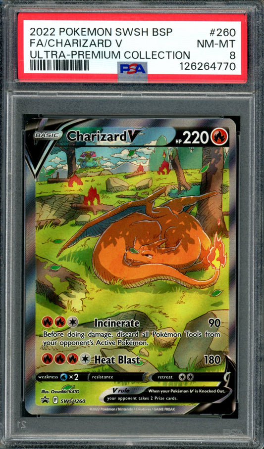 PSA 8 Charizard V (SWSH260) [Black Star Promo]