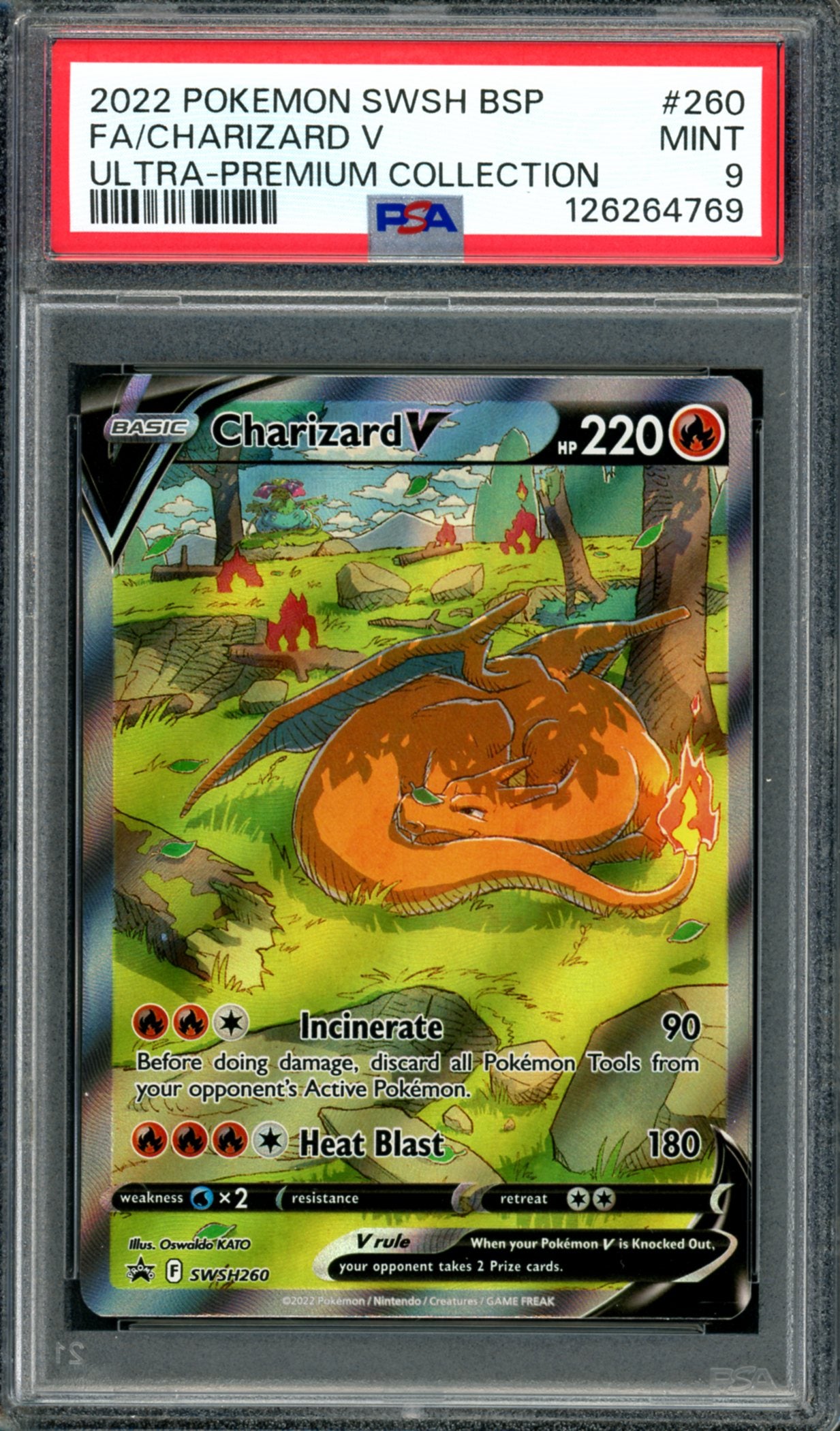 PSA 9 Charizard V (SWSH260) [Black Star Promo]
