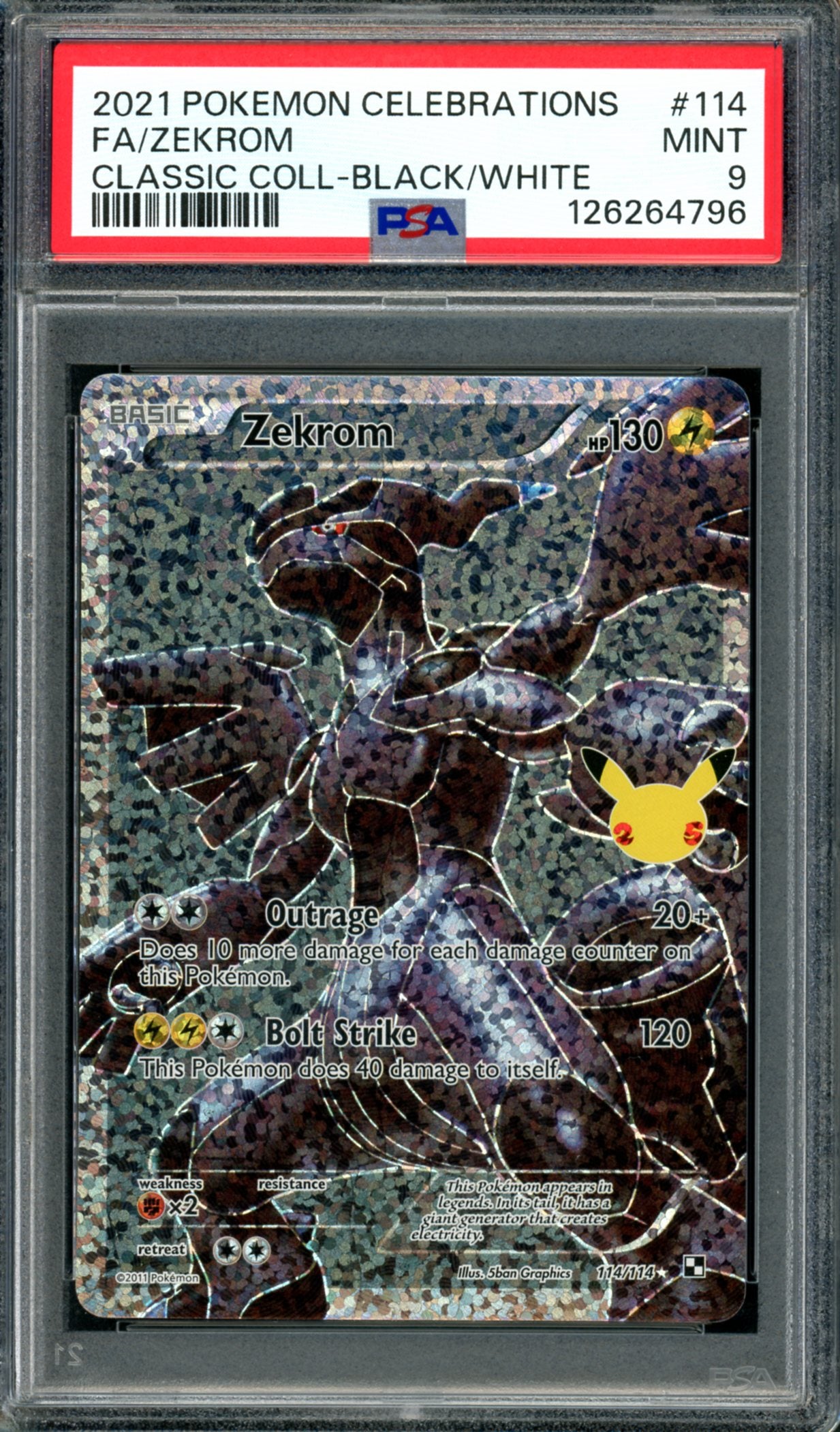 PSA 9 Zekrom (114/114) [Celebrations]