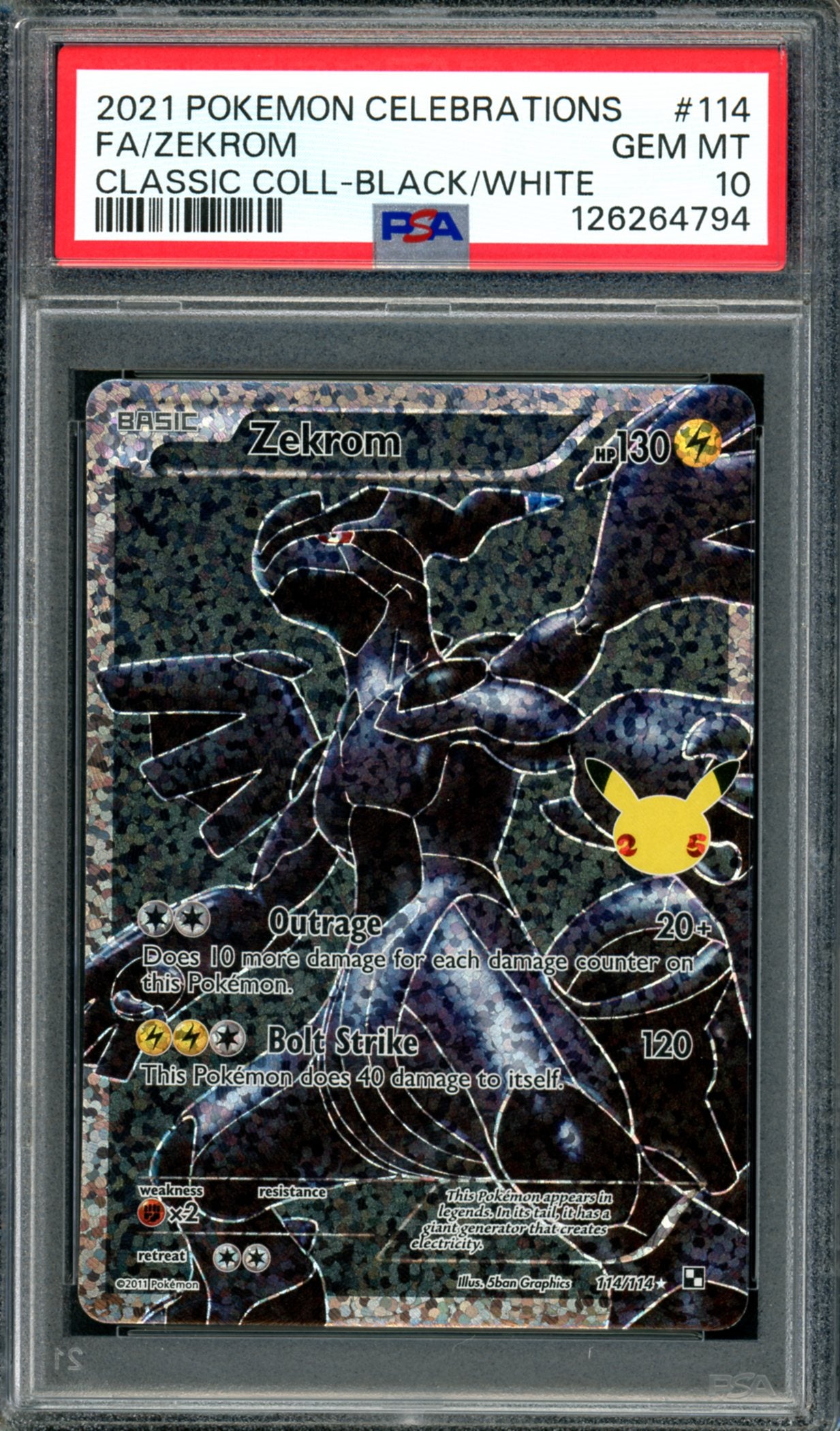 PSA 10 Zekrom (114/114) [Celebrations]