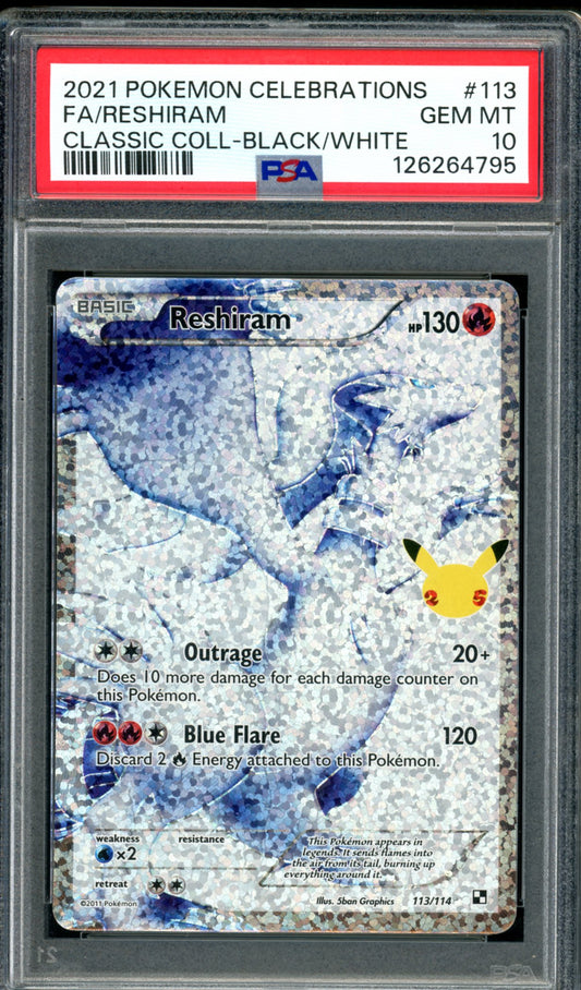 PSA 10 Reshiram (113/114) [Celebrations]