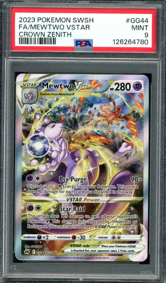 PSA 9 Mewtwo VSTAR (GG44/GG70) [Crown Zenith]