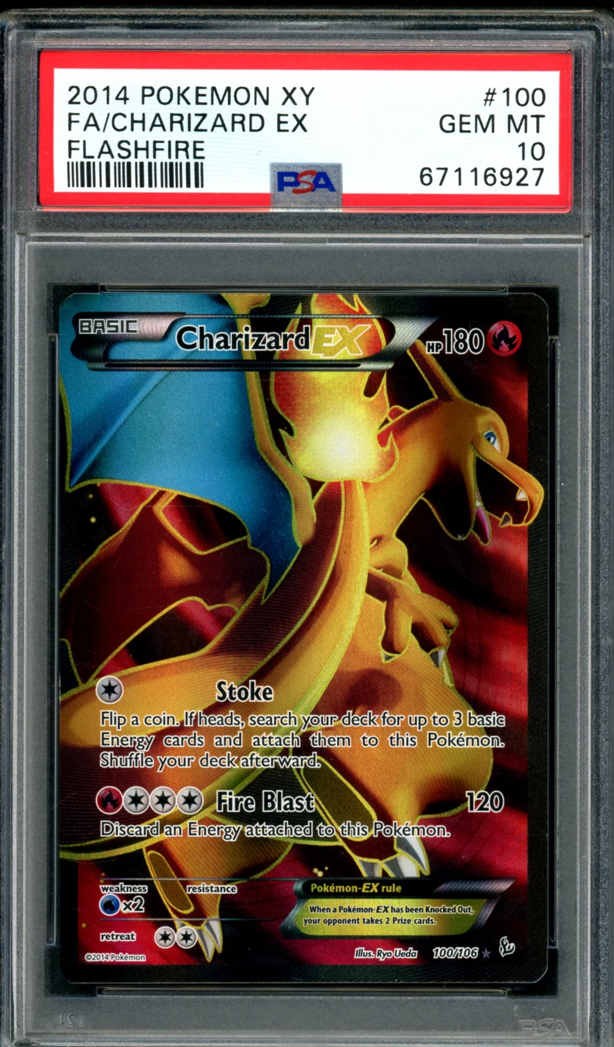 PSA 10 Charizard EX (100/106) [Flashfire]
