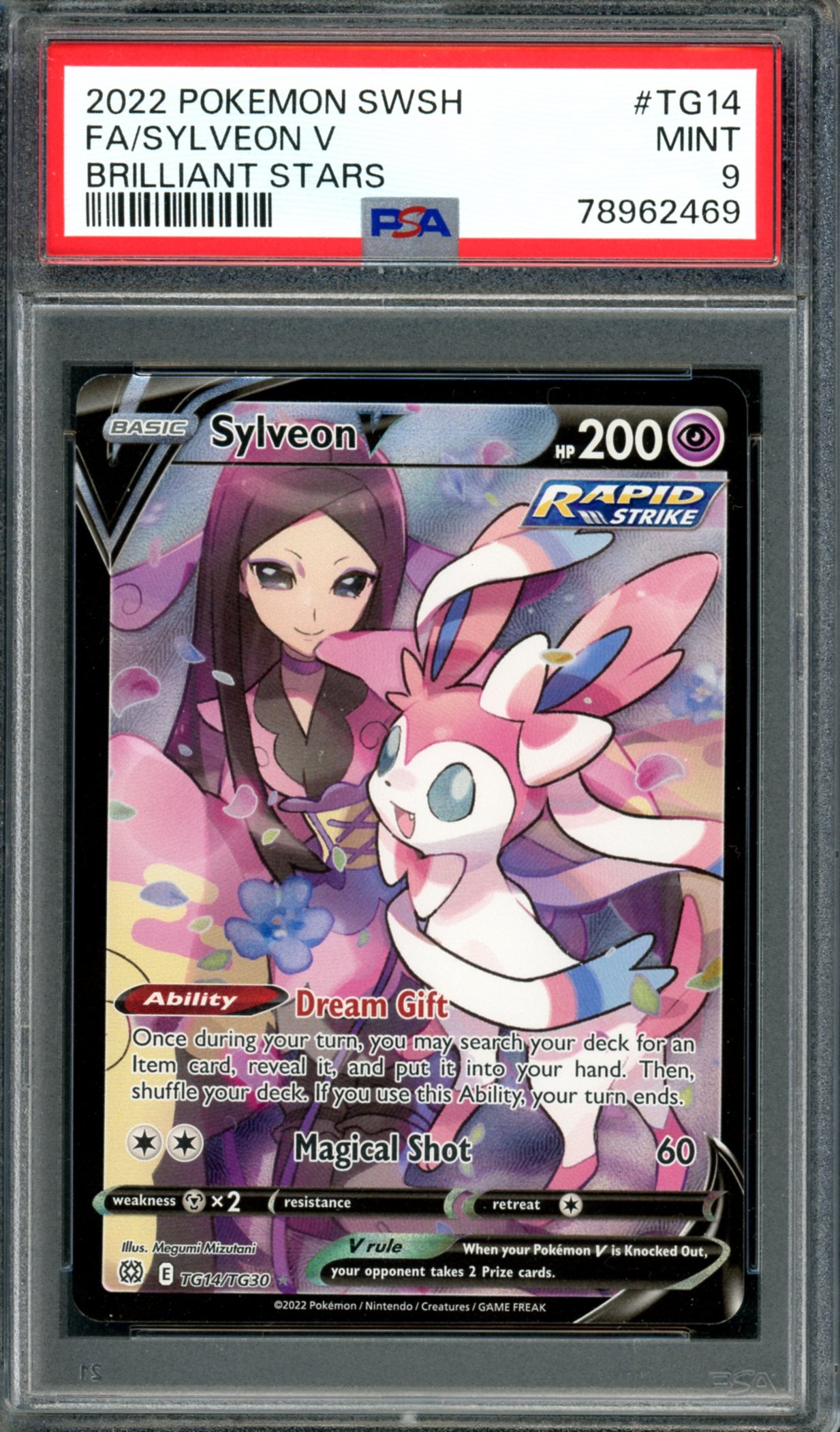 PSA 9 Sylveon V (TG14/TG30) [Brilliant Stars]