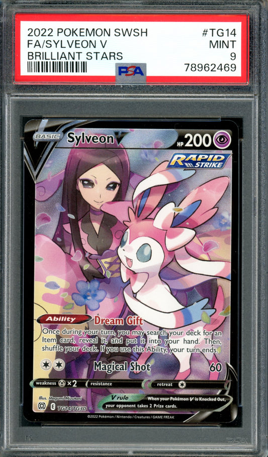 PSA 9 Sylveon V (TG14/TG30) [Brilliant Stars]